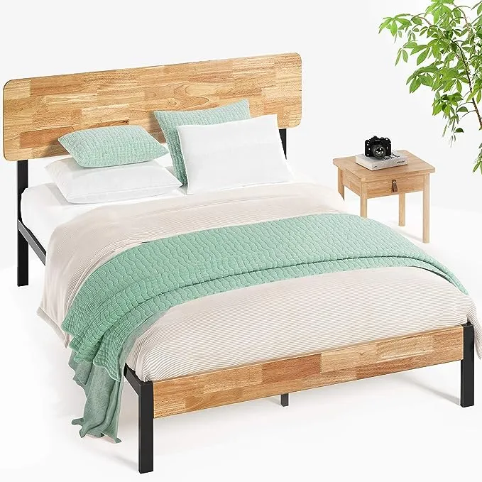 ZINUS Olivia Metal and Bamboo Platform Bed Frame, No Box Spring Needed, Wood Slat Support, Easy Assembly, Full