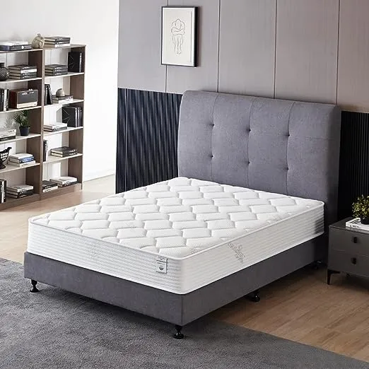 Queen Size Mattress - 10 Inch Cool Memory Foam & Spring Hybrid Mattress with Breathable Cover - Comfort Tight Top - Rolled in a Box - Oliver & Smith