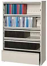 Lorell LLR43516 Receding Lateral File with Roll Out Sleeves, Putty