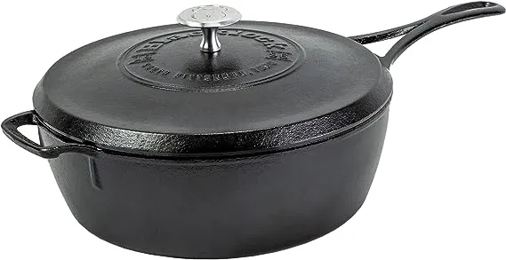 Lodge 4 Quart Blacklock Triple Seasoned Cast Iron Deep Skillet with Lid