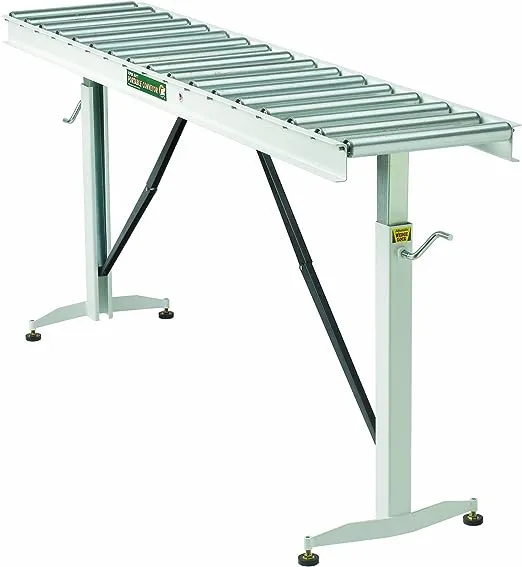 HTC Adjustable Folding Roller Conveyor Table 15inch W x 66Inch L, 17 Ball Bearing HRT-70