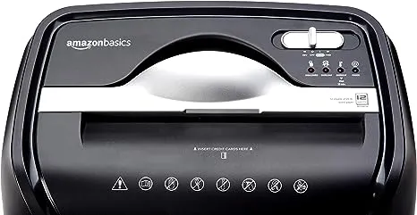 Amazon Basics 12 Sheet Cross Cut Paper and Credit Card Home Office Shredder, Black