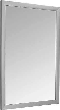 Amazon Basics Rectangular Wall Mount Mirror 16" x 20", Standard Trim, White