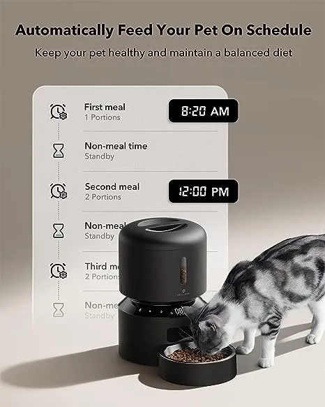 PETLIBRO Automatic Cat Food Dispenser, Automatic Cat Feeder with Freshness Preservation, Timed Cat Feeders for Dry Food, Up to 50 Portions 6 Meals Per Day, Granary Pet Feeder for Cats/Dogs