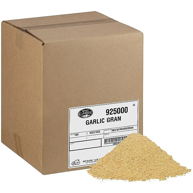 Spice Classics Granulated Garlic, 25 lb - One 25 Pound Box of Bulk Granulated Garlic Powder for Back-of-House Use, Best on Grilled Meats, Vegetables, Salads and More