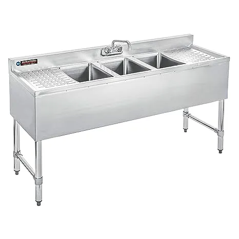 DuraSteel 3 Compartment Stainless Steel Bar Sink