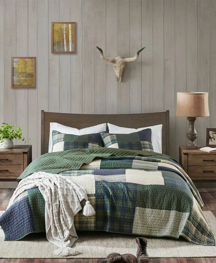 Woolrich - Mill Creek Oversized Cotton Quilt Set - Full/Queen - Green