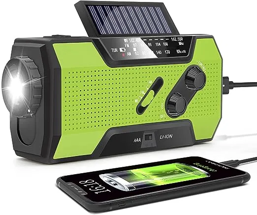 RunningSnail Solar Crank NOAA Weather Radio for Emergency with AM/FM, Flashlight