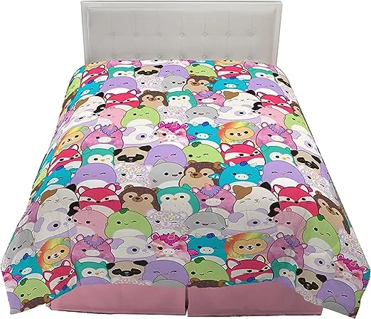 Franco Squishmallows Bedding Super Soft Microfiber Reversible Comforter, Full, (Official Licensed Product)