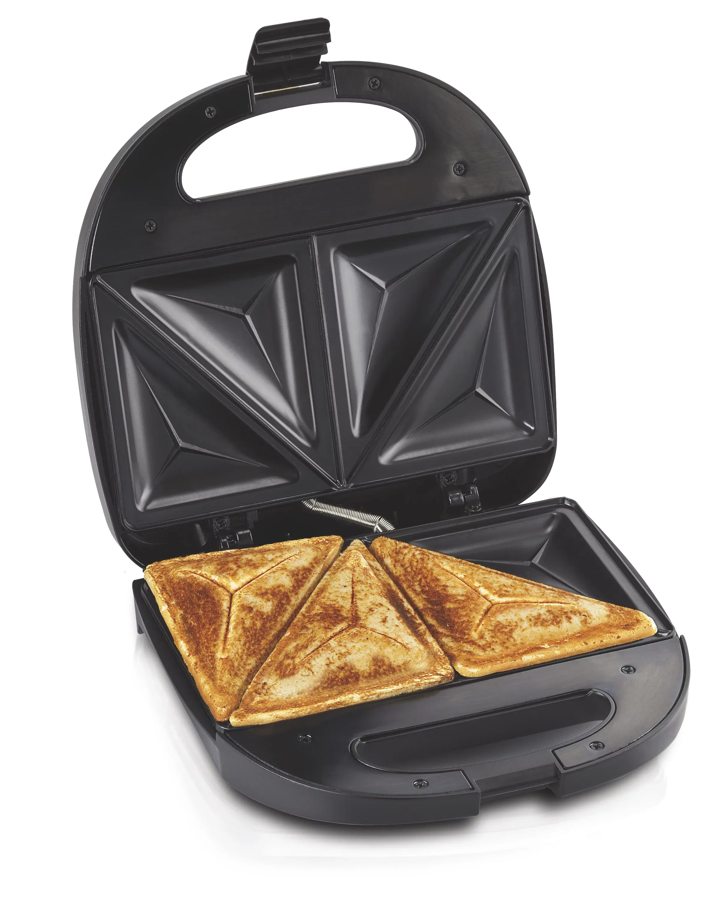 Hamilton Beach Sandwich Maker, Nonstick, Silver and Black, 25430