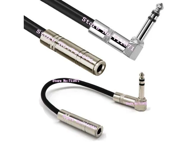 90 Degree Right Angle 1/4 TRS stereo 6.35 Male to Female Audio cable Line Right Angle Bend 6.35 Audio extension cable cord wire (1pcs)