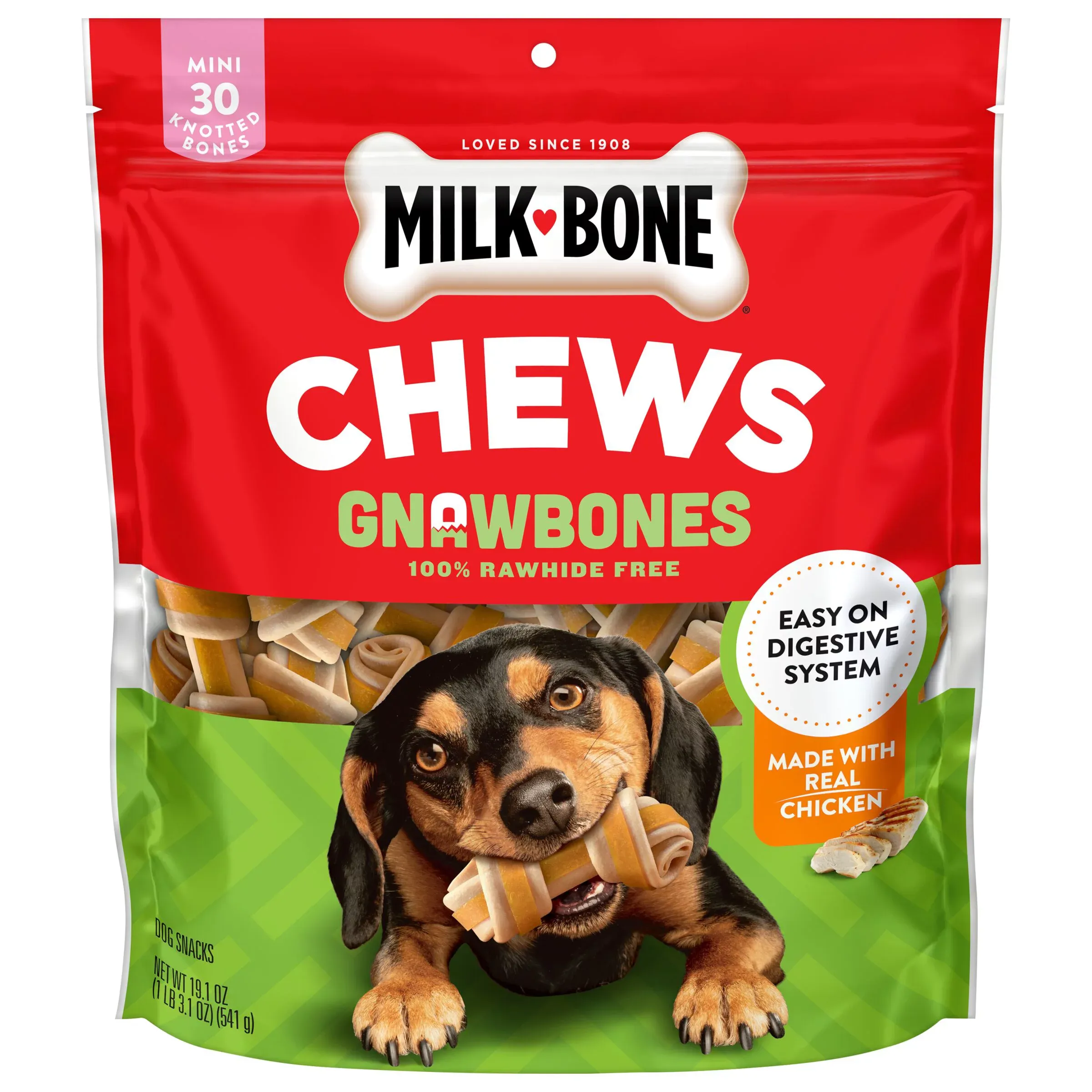 Milk-Bone Chews GnawBones Rawhide Free Dog Treats