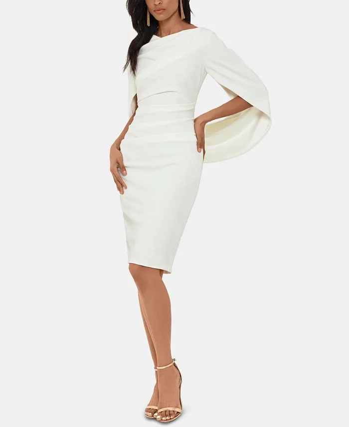 Betsy & Adam Caped Sheath Dress