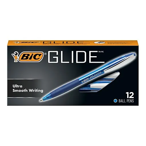 BIC Atlantis Original Retractable Ballpoint Pen, Medium Point (1.0mm), Black, 12 Count