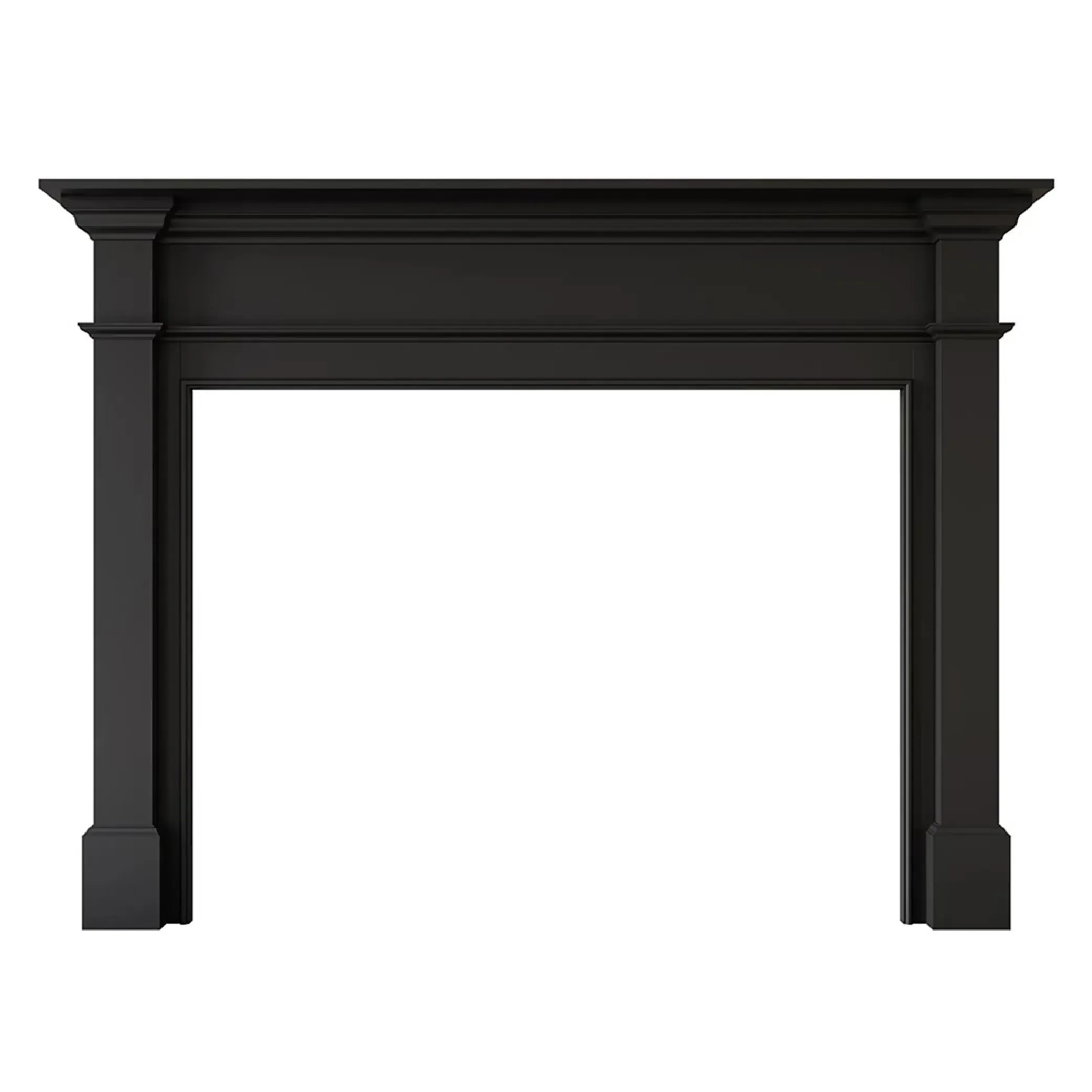 Modern Ember Lakeport 56" x 42" Wood Fireplace Mantel Surround Kit - Black