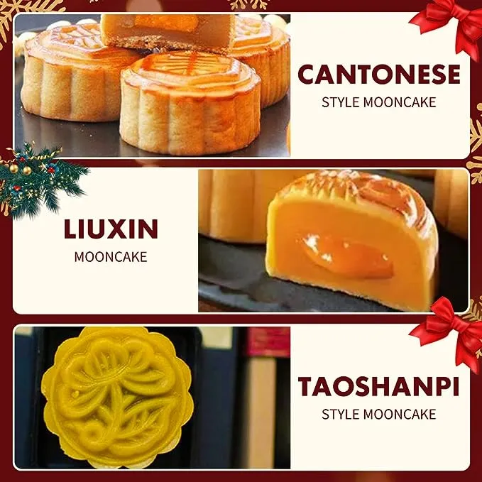 Barelove 12 Mooncake Mold Press Moon Cake Stamps Cookie BathBomb Mold Mid Autumn Festival DIY Hand Press Pastry Tool Mooncake Maker Cutter with 12