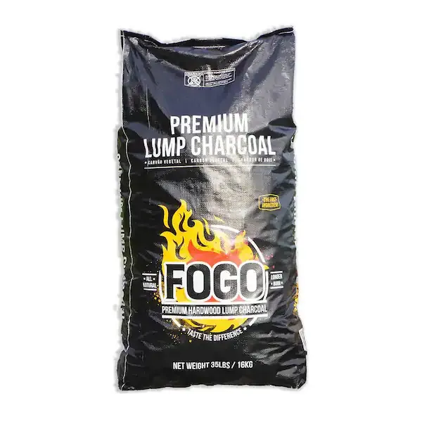 FOGO Premium Oak Restaurant Grade All-Natural Hardwood Flavor Lump Charcoal Fuel for Ideal Grilling and Smoking, Black, 35 Pounds