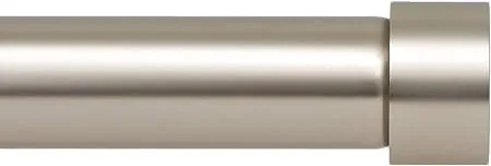 Ivilon Drapery Window Curtain Rod - End Cap Style Design 1 Inch Pole. 28 to 48 Inch Color Satin Nickel