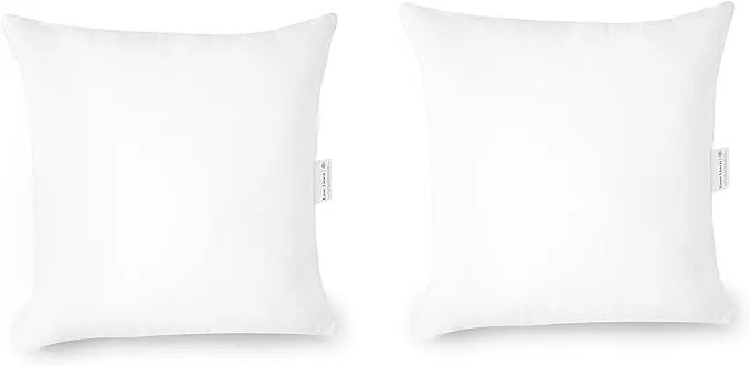 Lane Linen Throw Pillow Insert - Pack of 2 White Pillows, 16x16 Pillow Inserts for Decorative Pillow Covers, Throw Pillows for Bed, Decorative Pillows for Bed, Couch Pillows, Throw Pillows for Couch