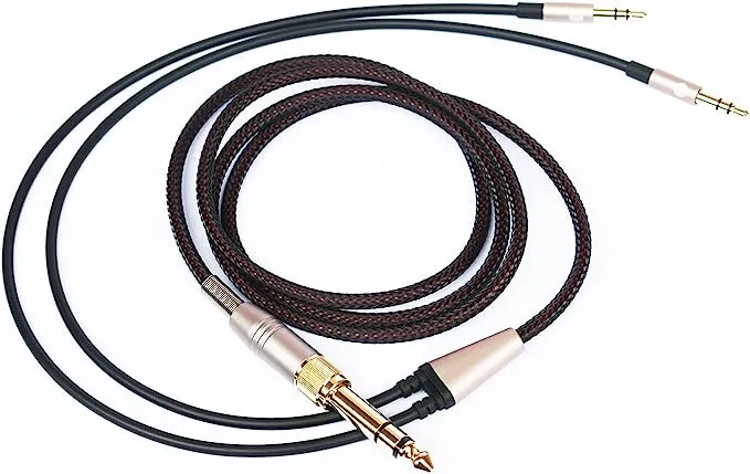 NEW NEOMUSICIA Replacement Cable Compatible with Hifiman HE4XX, HE-400i (The Latest Version with Both 3.5mm Plug) Headphones 3.5mm / 6.35mm to Dual 3.5mm Jack Male Cord 1.2m/4ft