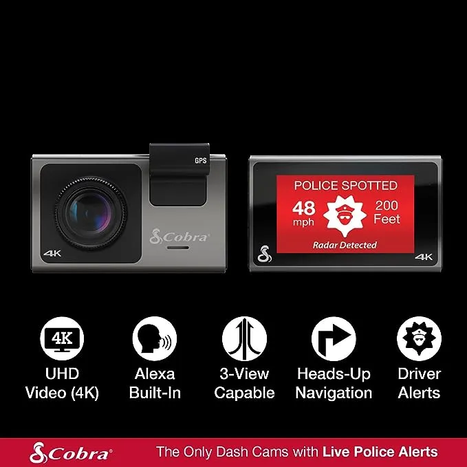 Ultimate Smart 4K Ultra HD Dash Cam with 1080p Full HD Rear Vew Accessory Camera