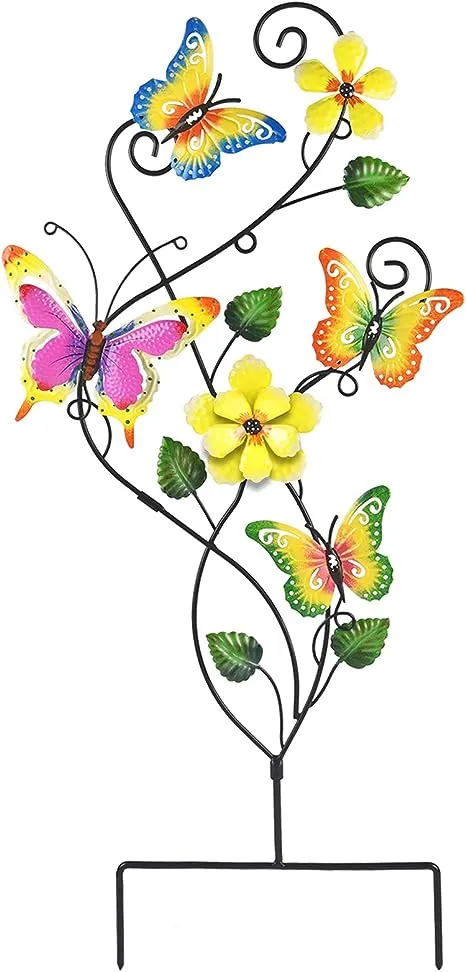 30 Inch Butterfly Garden Stake Decor Art Butterfly Metal Wall Decor Trellis for