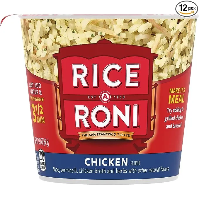 Rice-A-Roni Cups, Chicken Flavor, 1.97oz pack of 12 cups