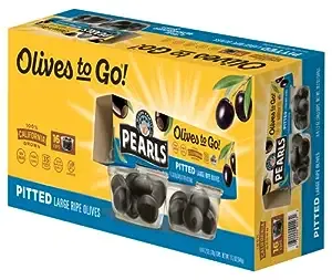 Pearls Olives to Go! Black Pitted Large California Ripe Olives - 1.2 oz