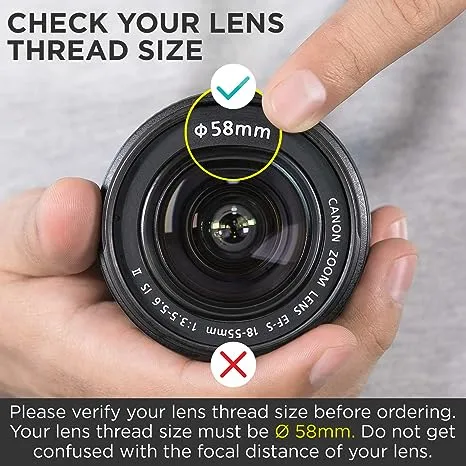 Altura Photo 58MM 0.35x Fisheye Wide Angle Lens (w/Macro Portion) for DSLR Cameras EOS Rebel 70D 77D 80D 90D T8i T7 T7i T6i T6s T6 T5i T5 T4i T3i T100 SL1 SL2 SL3