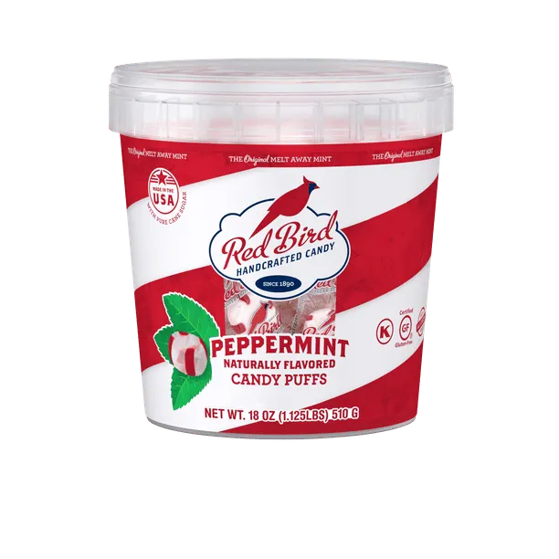 Red Bird Soft Peppermint Candy Puffs Tub - 18 oz