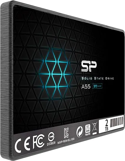 Silicon Power 128GB SSD 3D NAND A55 SLC Cache Performance Boost SATA III 2.5" 7mm (0.28") Internal Solid State Drive (SU128GBSS3A55S25AH)