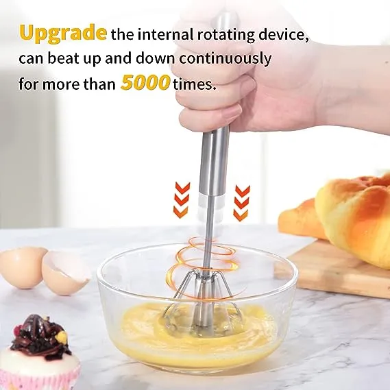 Mezcladora de batido semiautomática de acero inoxidable Whizzy Whisk para el hogar - versátil 