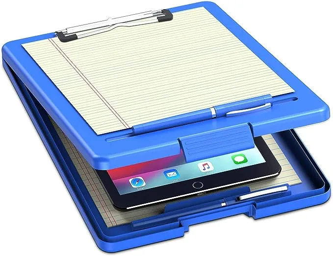 Sunnyclip Storage Clipboard with Handle, Plastic Compartment Hold 200 Letter Sized Paper,Heavy Duty Sturdier Smooth Writing Portable Paperwork Office Classorm Supply for Coache, Contractor