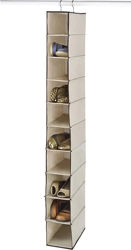 Whitmor 10 Section Hanging Shoe Shelves 11.5x5.5x48.0