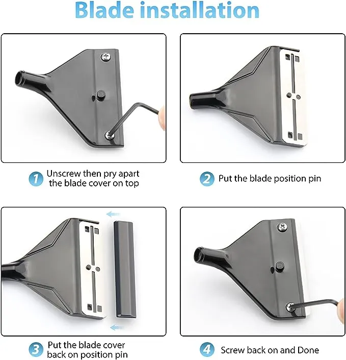 Algae Scraper for Glass Aquariums, Fish Tank Cleaner, Aquarium Algae Scrapers with 10 Stainless Steel Blades.