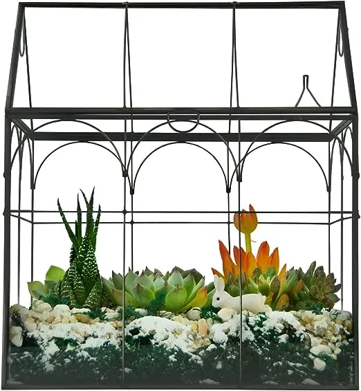 YIMORENCE V Large Glass Terrarium House Planter