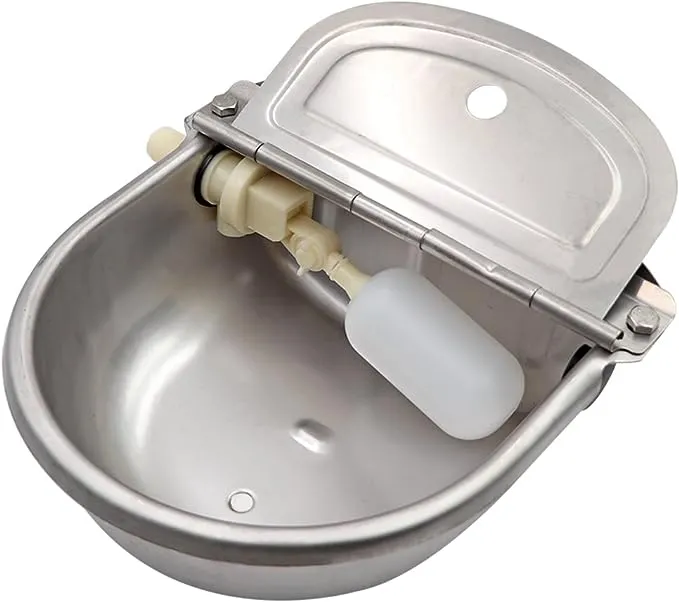 Stainless Steel Automatic Waterer Bowl with Float Valve Automatic Dog Water B...