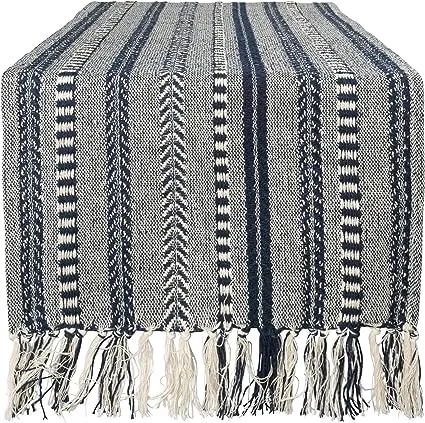 DII Braided Stripe Table Runner - Navy Blue