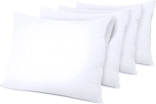 Waterproof Pillow Protector Zippered (4 Pack) King – Bed Bug Proof Pillow Enc...