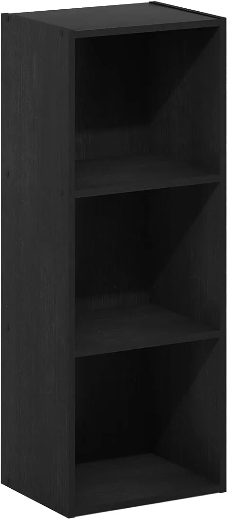 Furinno Pasir 3-Tier No Tool Assembly Open Shelf Bookcase - Blackwood