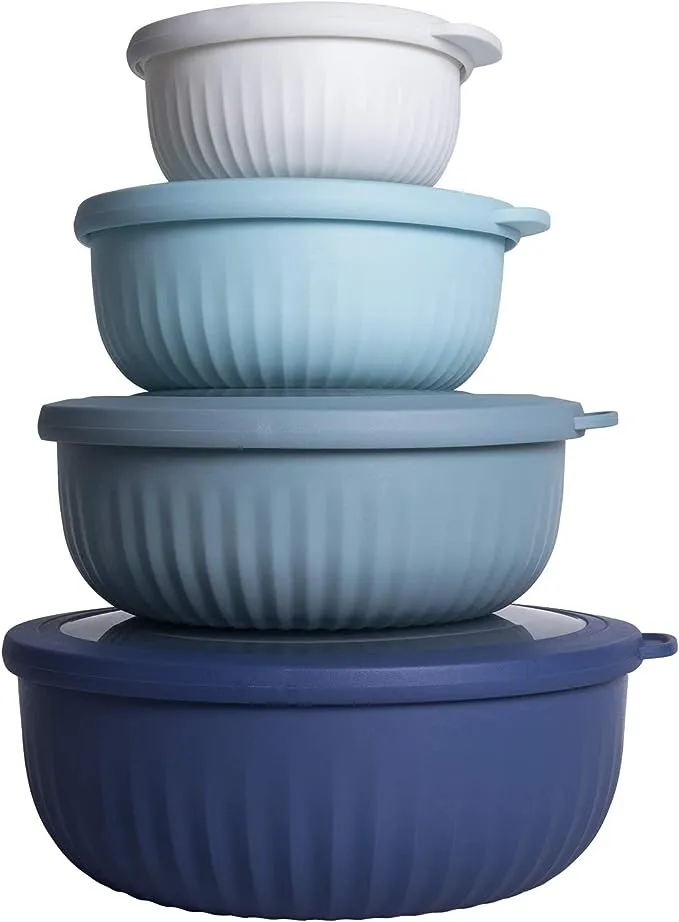 Cook with Color 8 Piece Plastic Mixing Bowl Set Cook with Color Color: Blue