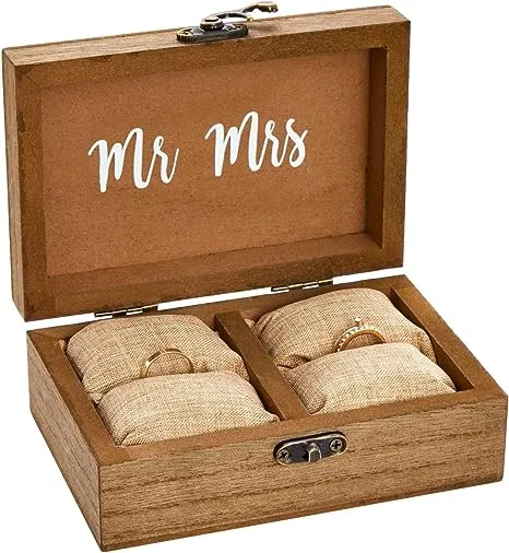 Juvale Wood Wedding Ring Box