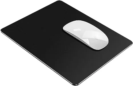 Hard Black Metal Aluminum Mouse Pad Mat Smooth Magic Ultra Thin Double Side Mouse Mat Waterproof Fast and Accurate Control for Gaming and Office(Small 9.05X7.08 Inch)Hard Black Metal Aluminum Mouse Pad Mat Smooth Mag…