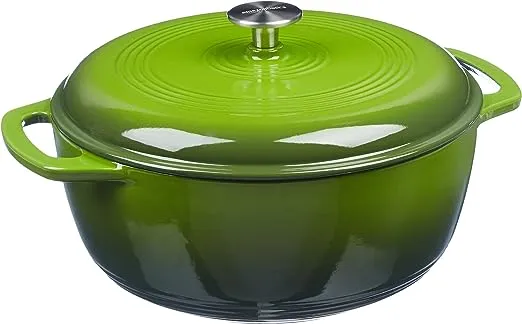 Basics Enameled Cast Iron Covered Dutch Oven 6-Quart Blue