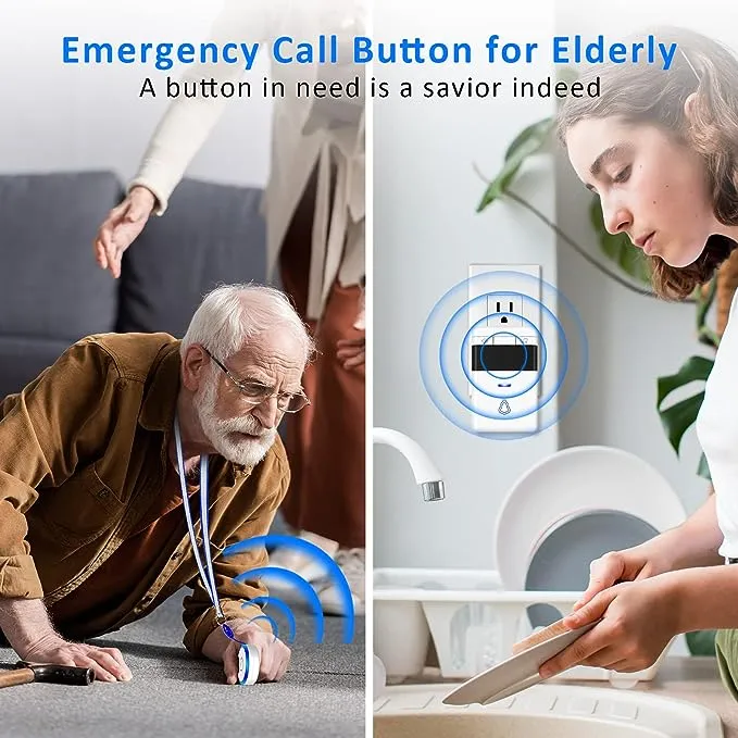 Caregiver Pager, Metak Sos Alert Button Nurse Call System for Seniors, Patients ...