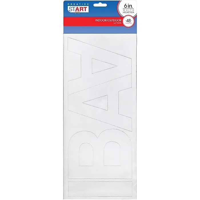 Cosco Letters, Helvetica, 6", White - 48 count