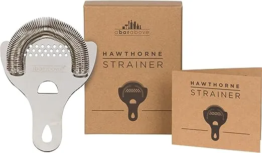 Viski Hawthorne and Bartending Strainer - Stainless Steel Bar Cocktail Strainer