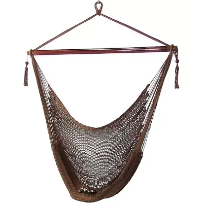 Sunnydaze Decor Hanging Caribbean Extra Large Hammock Chair - Mocha