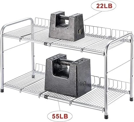 Flagship 2 Tiers Under Sink Strainer Cabinet Shelf Kitchen and Bath Organizer Storage Rack