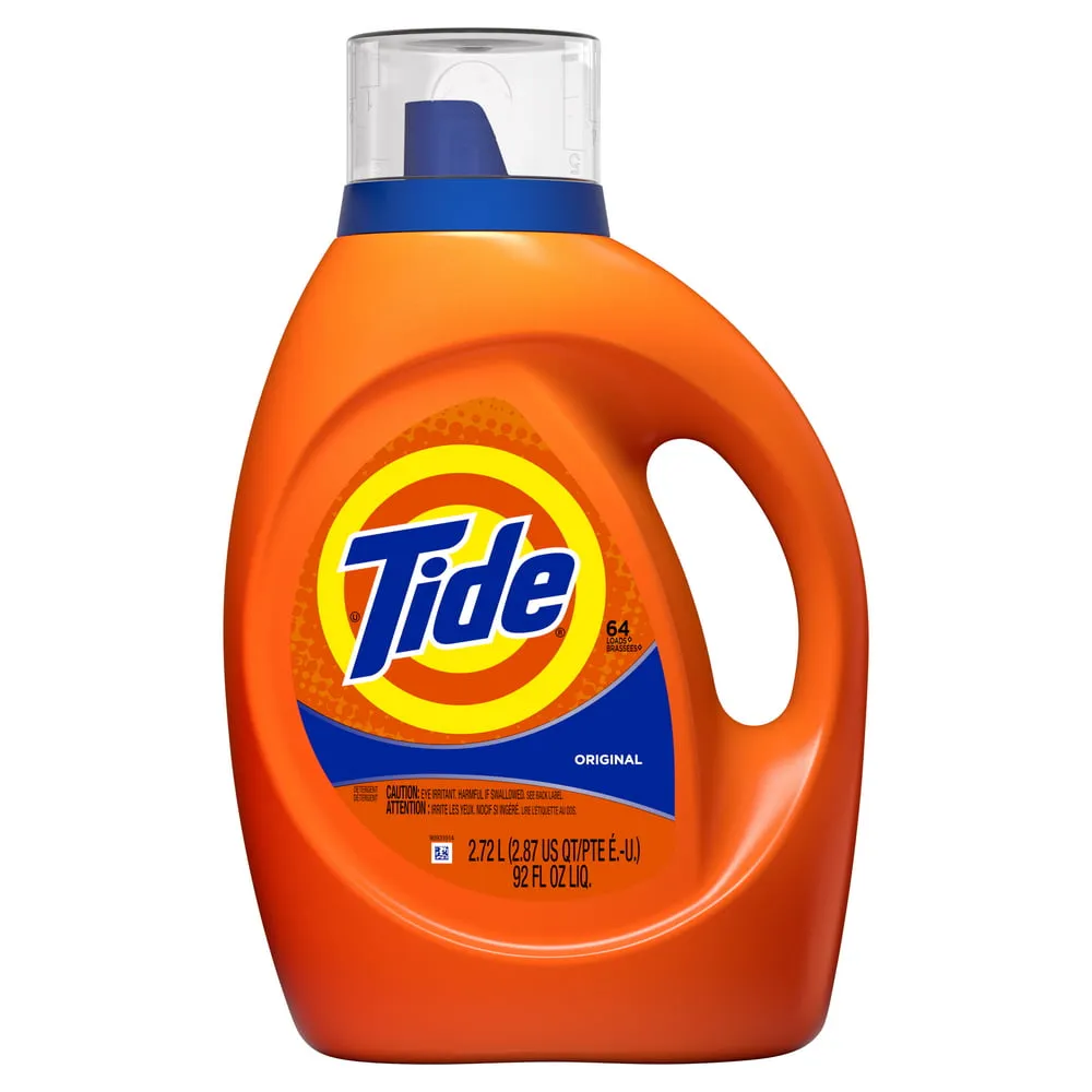 Tide Liquid Laundry Detergent - Concentrate - 92 fl oz (2.9 quart) - Original Scent - 4 / Carton -